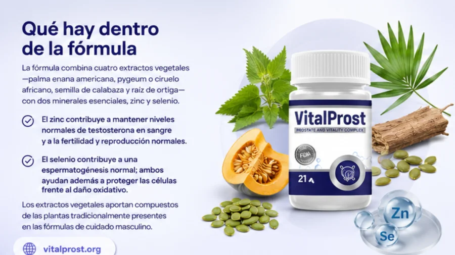 VitalProst — fórmula con extractos vegetales, zinc y selenio